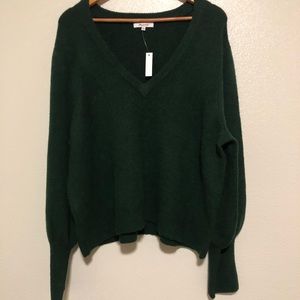 MADEWELL Dash Wood V-Neck Sweater In Coziest Yarn
